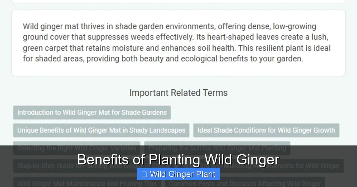 Benefits of Planting Wild Ginger