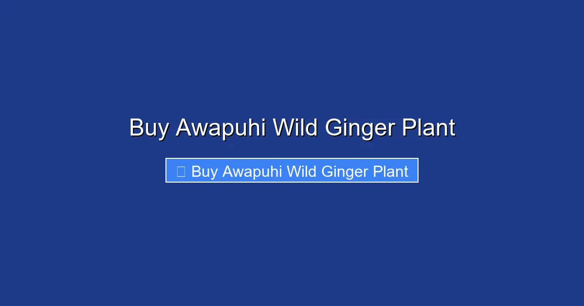 Buy Awapuhi Wild Ginger Plant