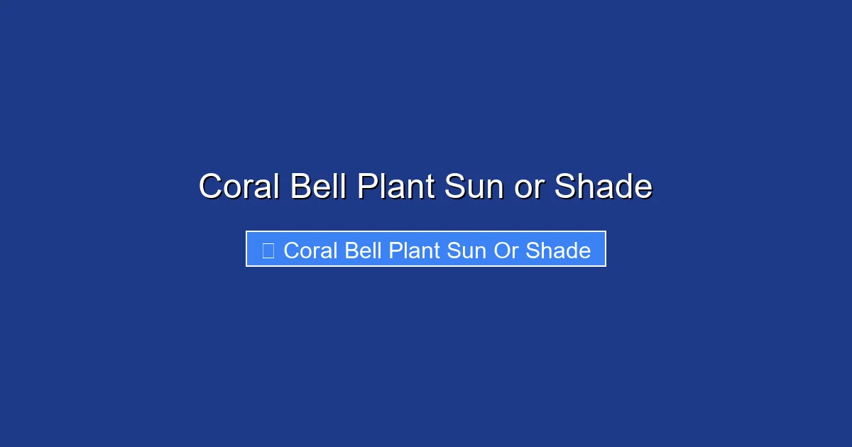 Coral Bell Plant Sun or Shade