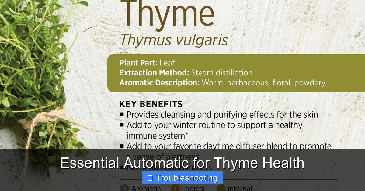 Essential Automatic for Thyme Health