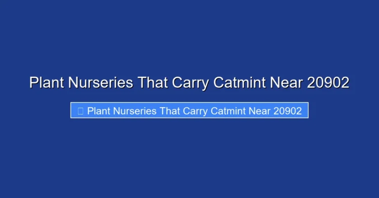 Plant Nurseries That Carry Catmint Near 20902