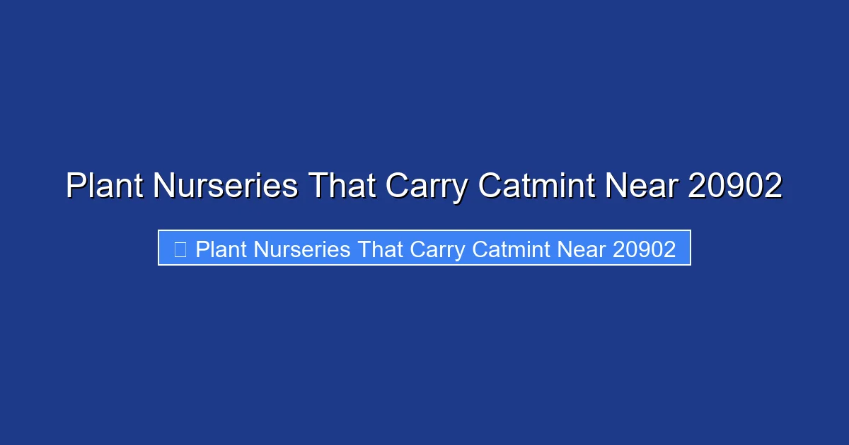 Plant Nurseries That Carry Catmint Near 20902