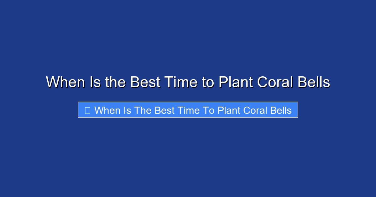 When Is the Best Time to Plant Coral Bells