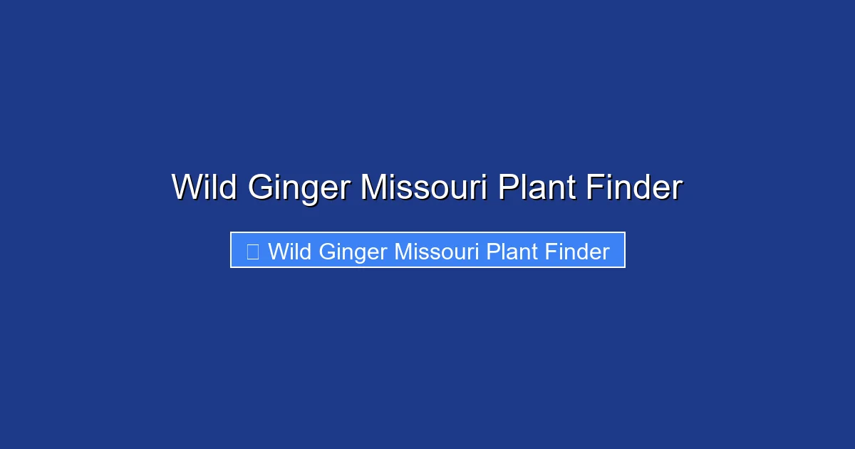 Wild Ginger Missouri Plant Finder