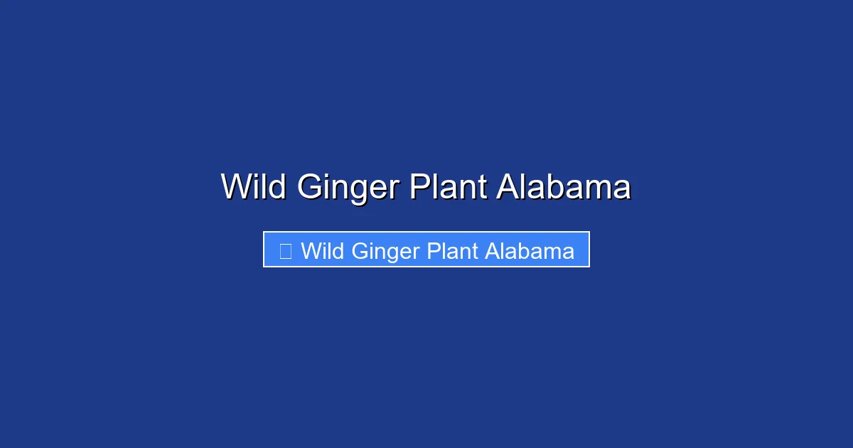 Wild Ginger Plant Alabama